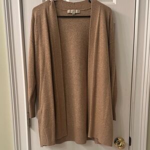 Cozy Tan Loft Open-Front Sweater